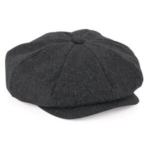 Beechfield® Melton Wool Baker Boy Cap / Charcoal Marl